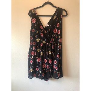 Floral black romper